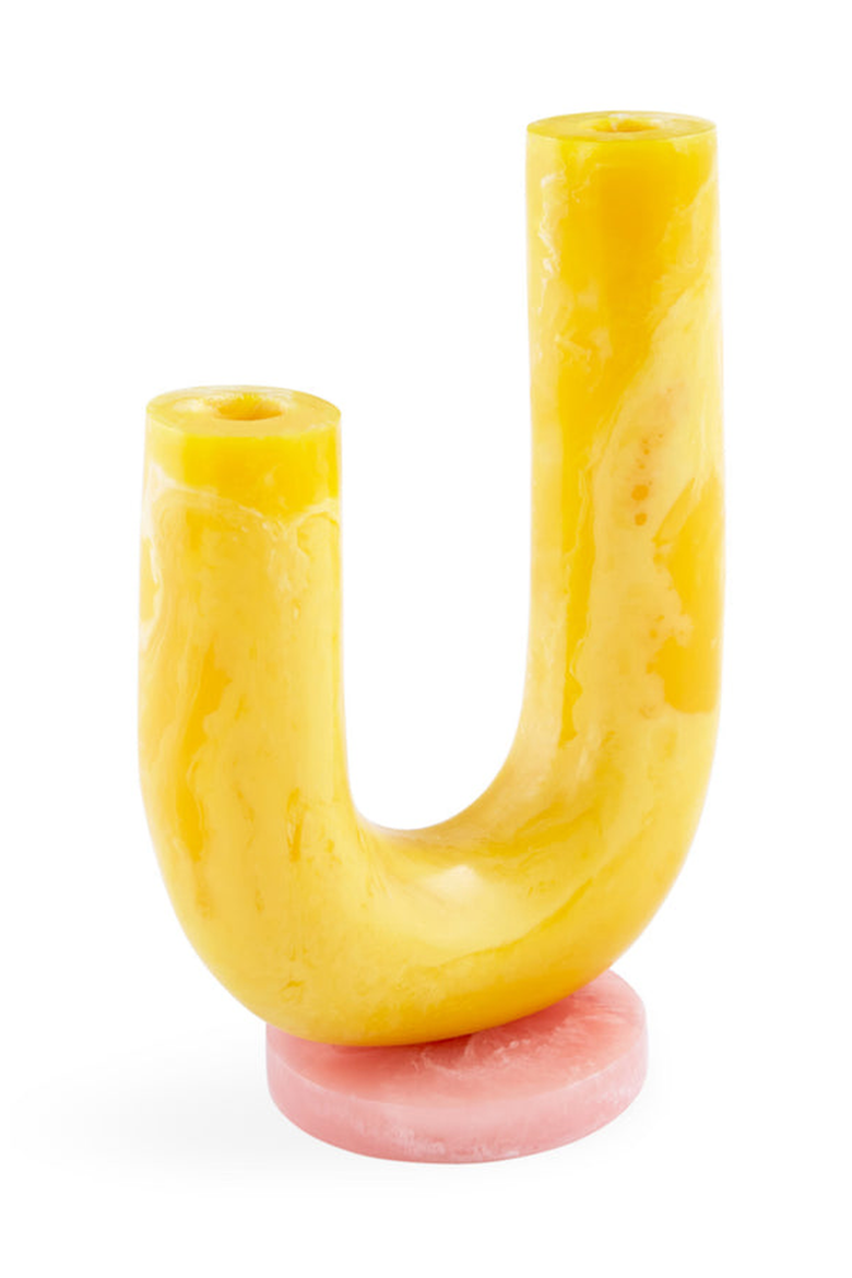 Mustique Double Tube Vase, Alternate, color, Yellow / Pink