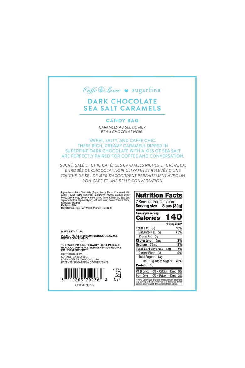 Bellissimo Dark Chocolate Sea Salt Caramels, Alternate, color, NO COLOR