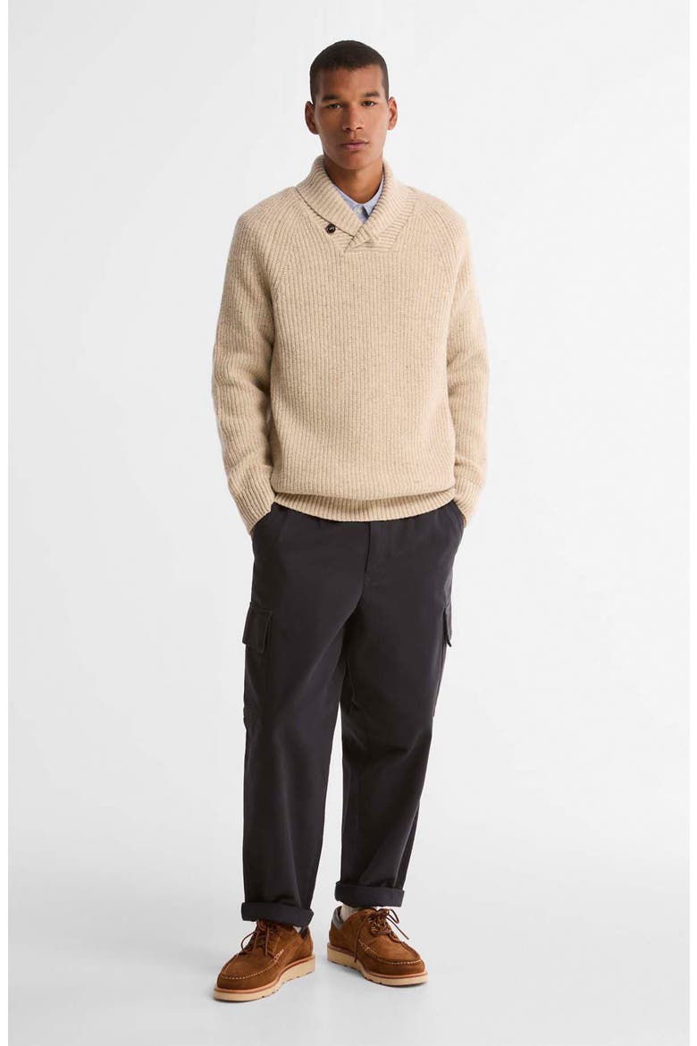 Essentials Fleck Shawl Collar Sweater, Alternate, color, PEARL