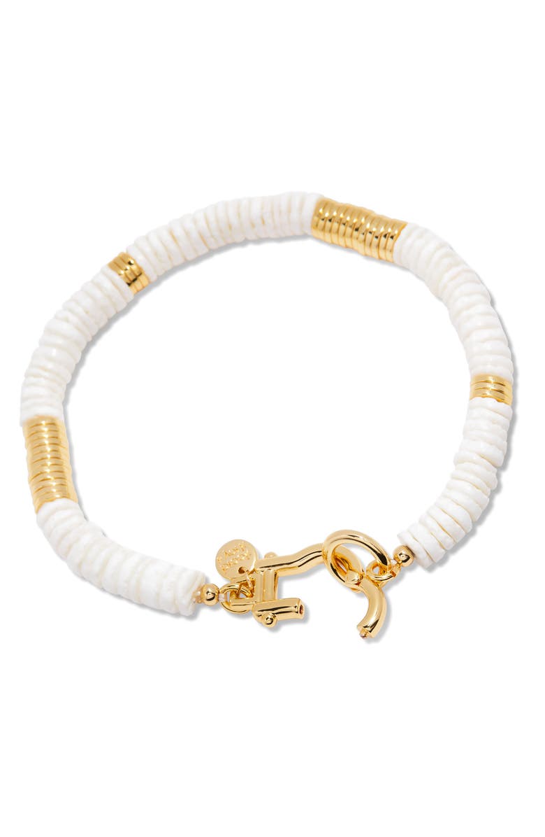 Brook and York Capri Beaded Shell Bracelet, Alternate, color, Gold/ White
