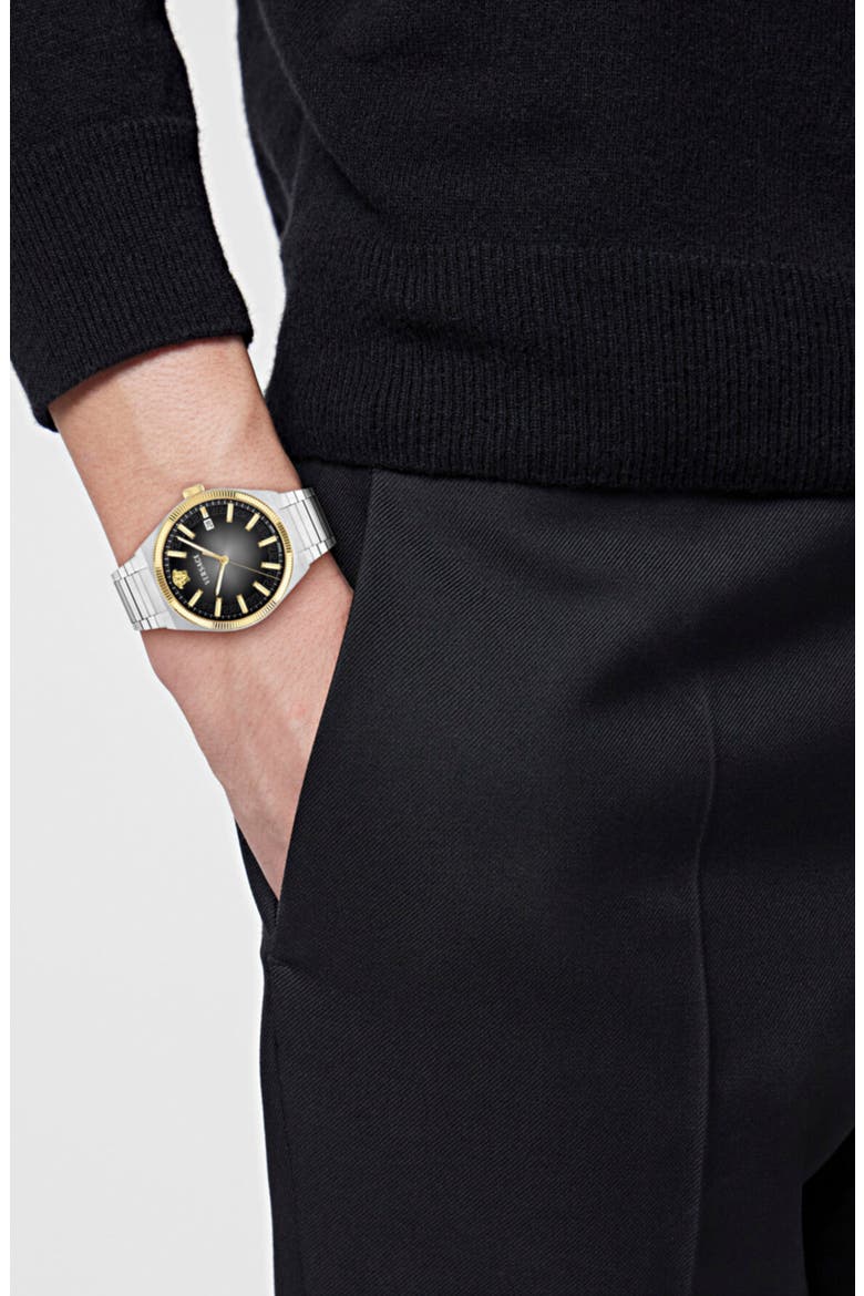V-Leo Bracelet Watch, 39mm, Alternate, color, STEEL