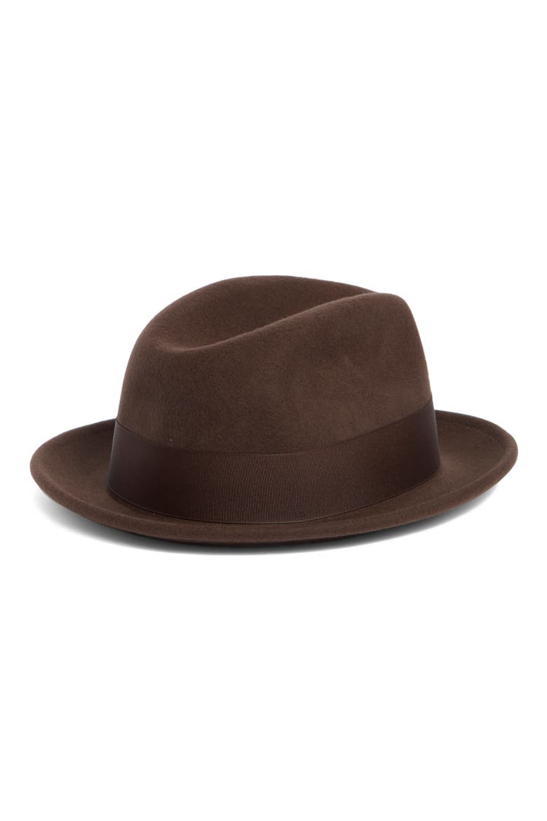 Wool Felt Fedora, Alternate, color, BROWN