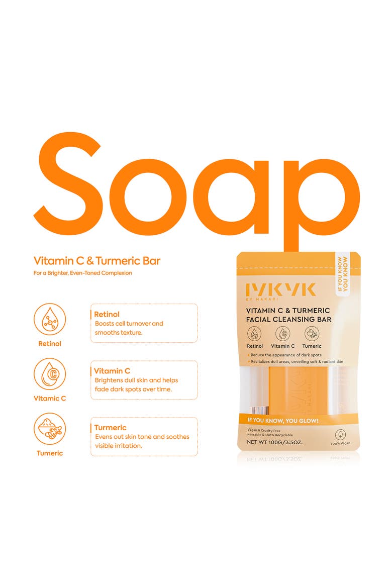 Vitamin C & Turmeric Facial Cleaning Bar, Alternate, color, None