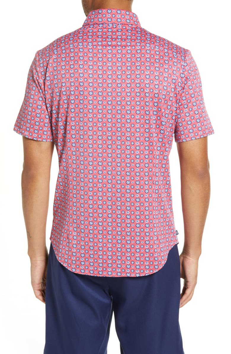 Mizzen+Main Men's Halyard Floral Short Sleeve Stretch Button-Up Shirt, Alternate, color, 