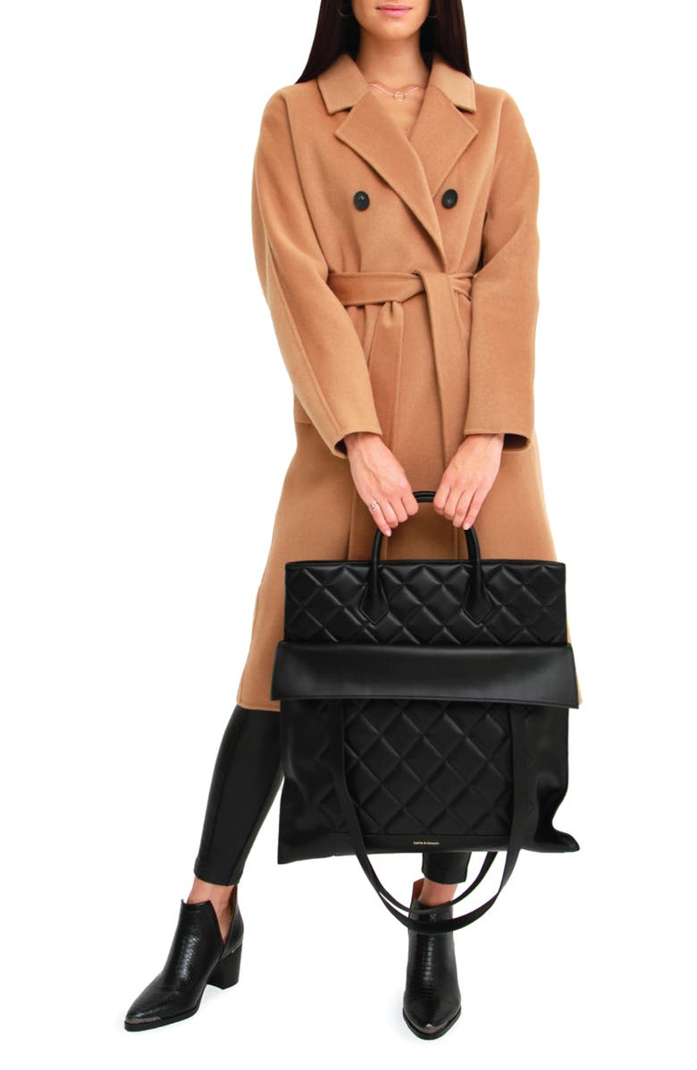 Belle & Bloom Boss Girl Double Breasted Wool Coat, Alternate, color, Camel