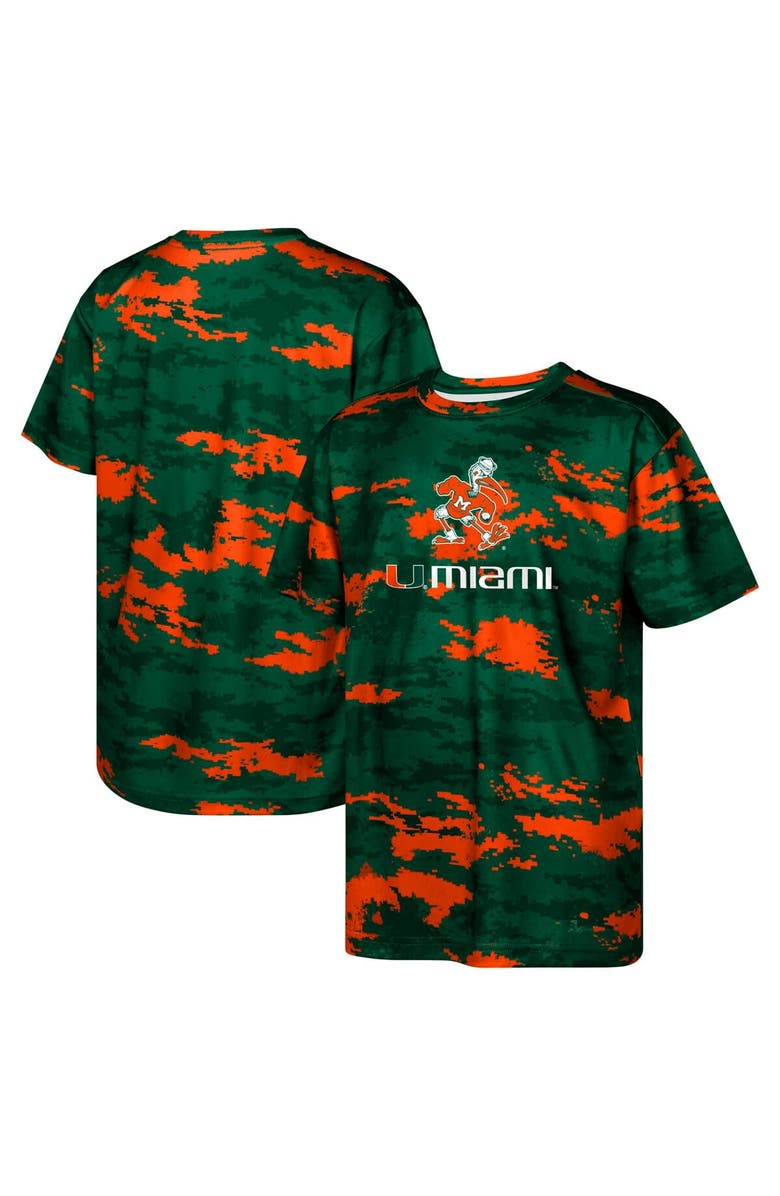 Outerstuff Youth Green Miami Hurricanes Scrimmage Sublimated T-Shirt, Alternate, color, Green