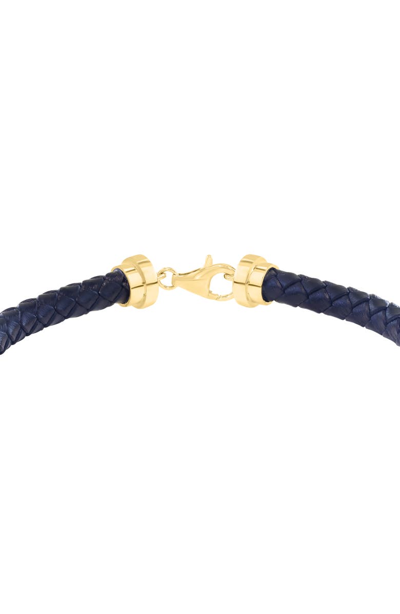 EFFY Diamond & Woven Leather Cord Bracelet, Alternate, color, Black