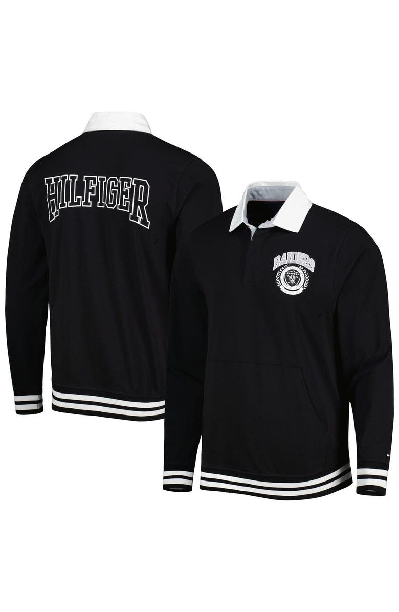 Tommy Hilfiger Men's Tommy Hilfiger Black Las Vegas Raiders Cody Long Sleeve Polo, Main, color, 