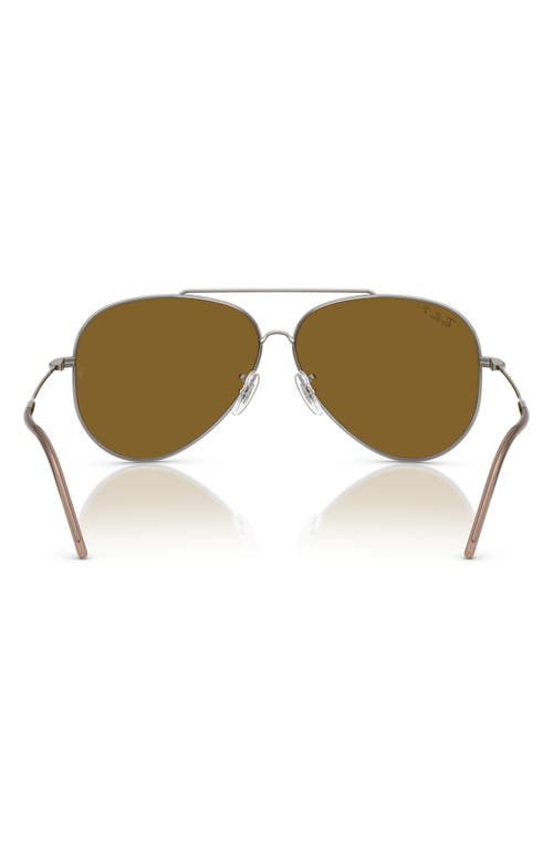 Ray Ban Ray-ban Reverse 62mm Oversize Aviator Sunglasses In Dark Brown