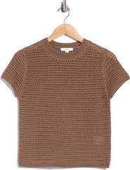 Vince Cotton Crochet Crewneck T-Shirt