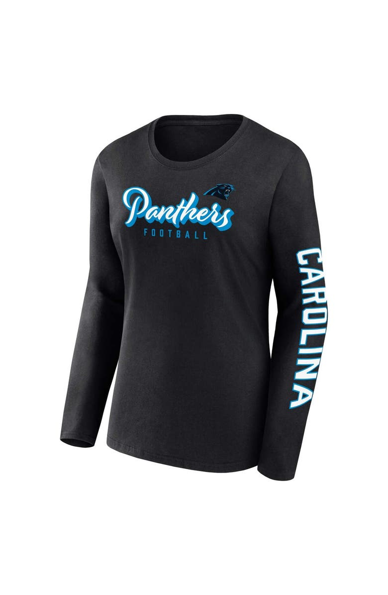 FANATICS Women's Fanatics Branded Black/White Carolina Panthers Two-Pack Combo Cheerleader T-Shirt Set, Alternate, color, 