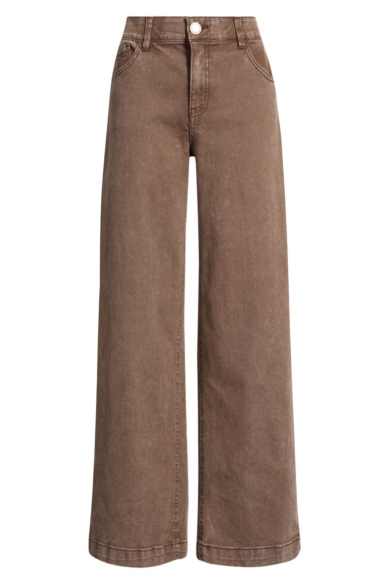 Sam High Waist Wide Leg Jeans, Alternate, color, WASHED DARK WALNUT