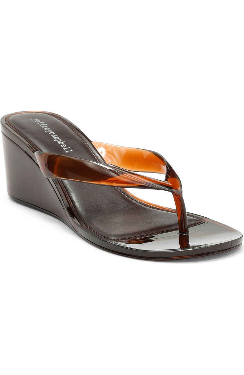 Jeffrey Campbell Gigabyte Wedge Flip Flop, Main, color, Brown