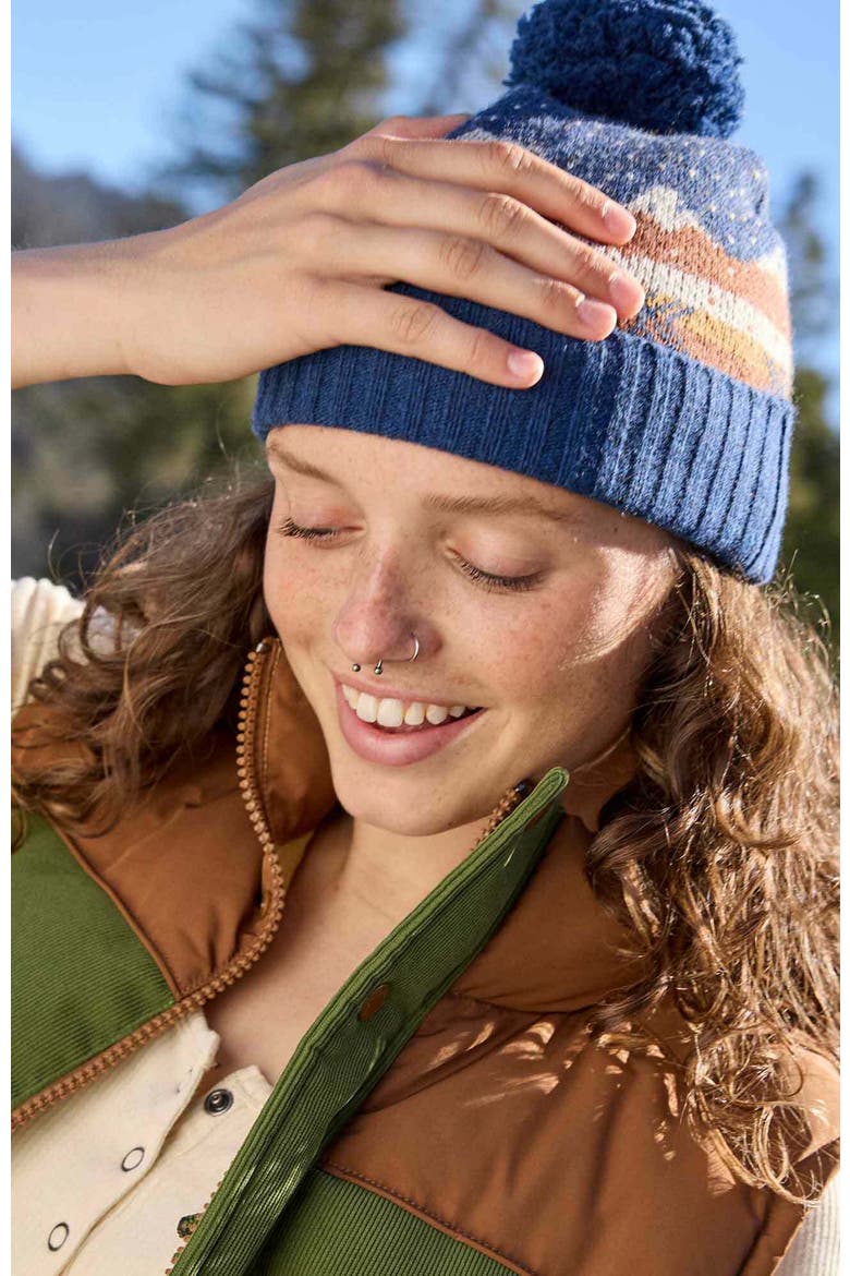 Cazadero Pom Beanie, Alternate, color, True Navy Scenic