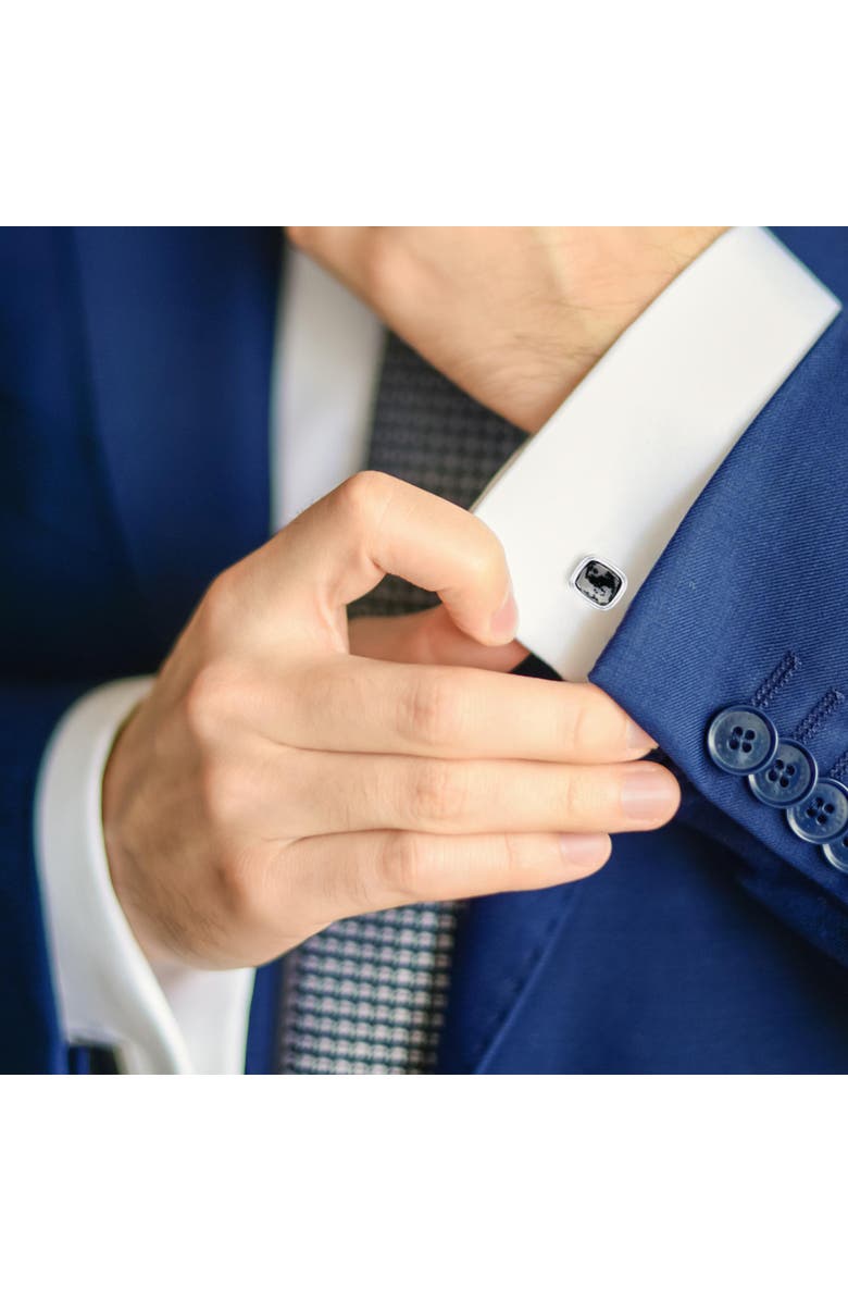 LuvMyJewelry Tree Agate Sterling Silver Men Cufflinks, Alternate, color, Silver