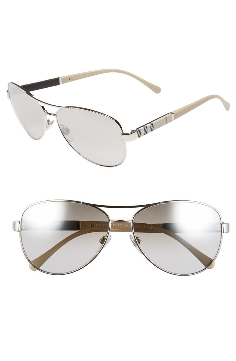 Burberry 59mm Aviator Sunglasses, Main, color, 