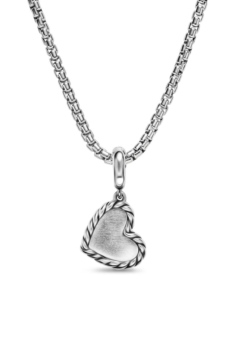 DY Elements® Heart Pendant in Sterling Silver with Diamonds, 12.7mm, Alternate, color, SILVER PAVE