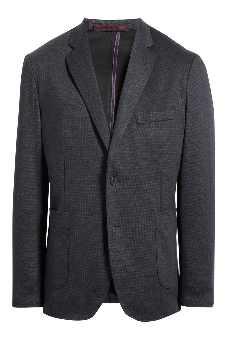 XC Flex Pinnacle Knit Spot Coat, Main, color, BLACK MINI GRID