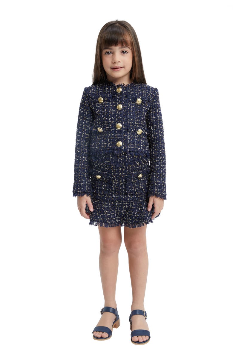 Bardot Junior Kids' Khari Metallic Tweed Blazer, Alternate, color, 