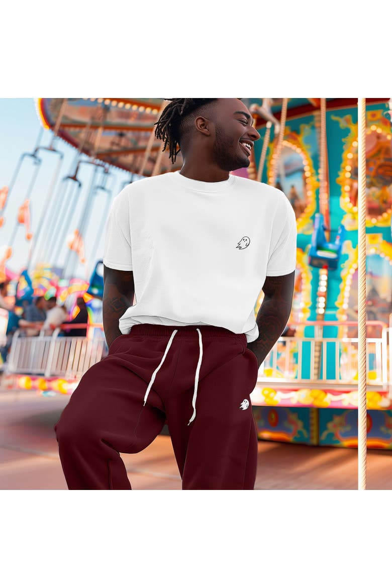 Mens Ghost Fleece Jogger Sweatpants, Alternate, color, Maroon