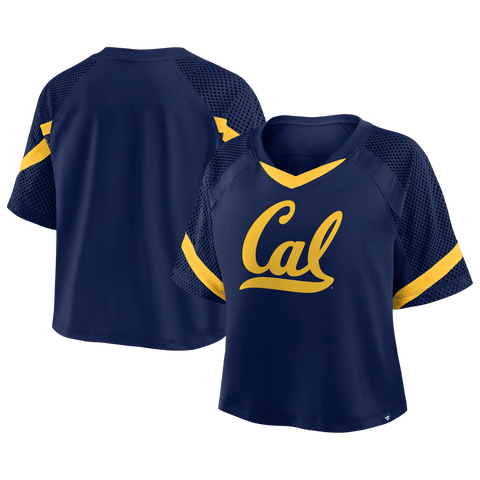 Women's Fanatics Navy Cal Bears Oversized Raglan V-Neck Fashion Jersey