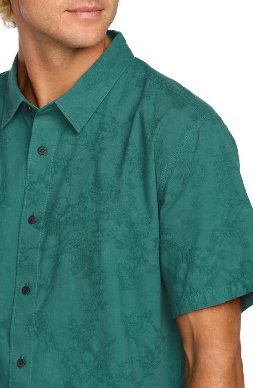 Billabong Sunshine Garage Stripe Short Sleeve Button-up Shirt In Green