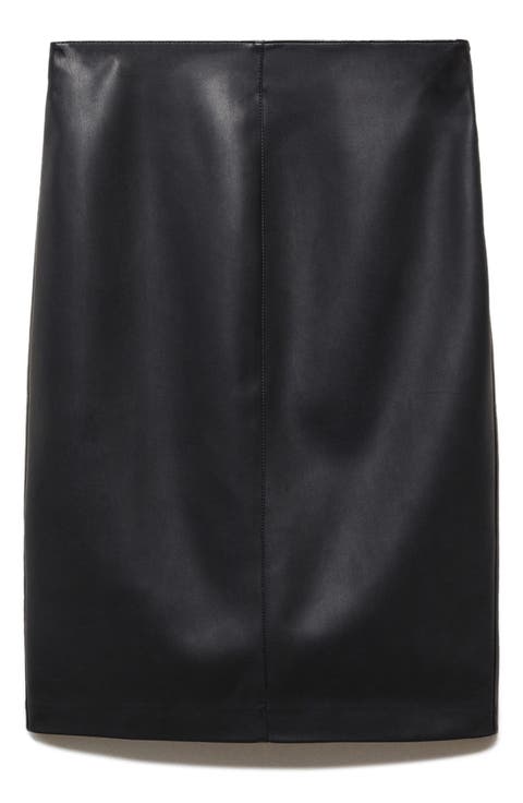 Faux Leather Pencil Skirt