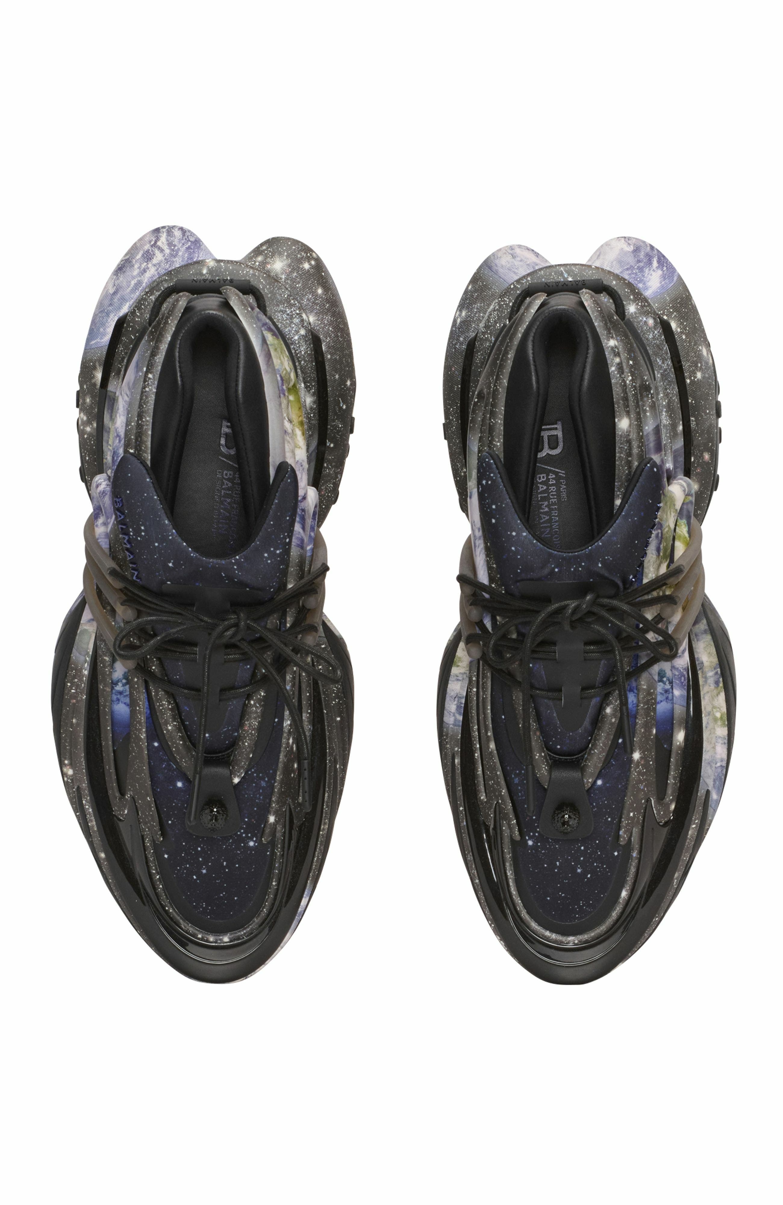 Balmain Unicorn Low Trainers With Earth And Stars Print, Alternate, color, 