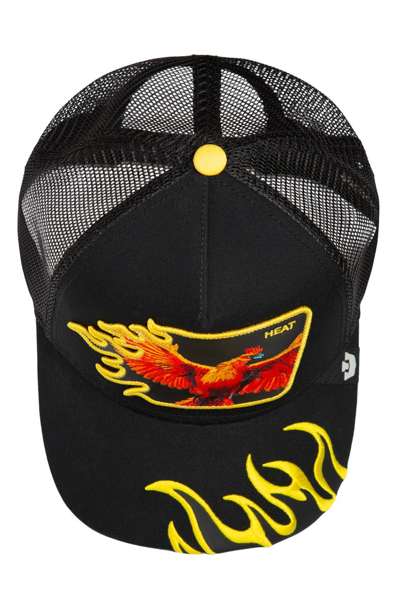 Goorin Bros. Heat Flames Embroidered Snapback Trucker Hat, Alternate, color, Void