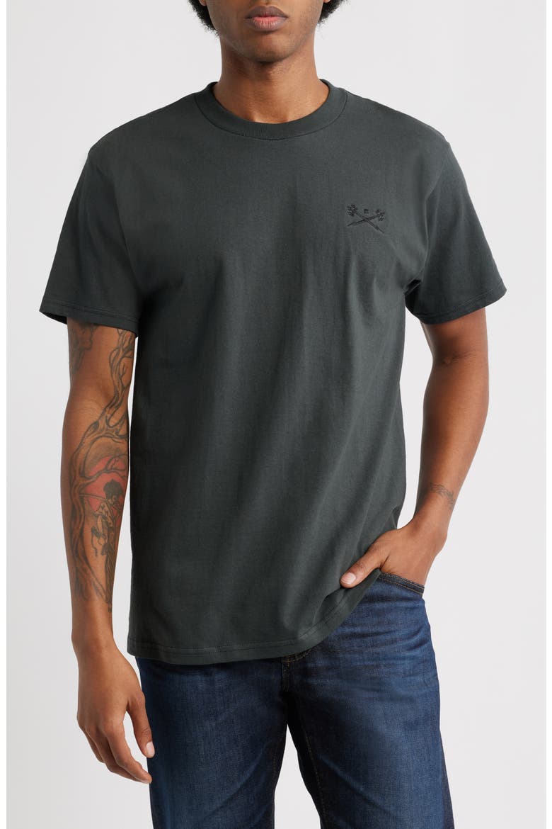 Go-To V2 Embroidered T-Shirt, Main, color, DUSTY BLACK