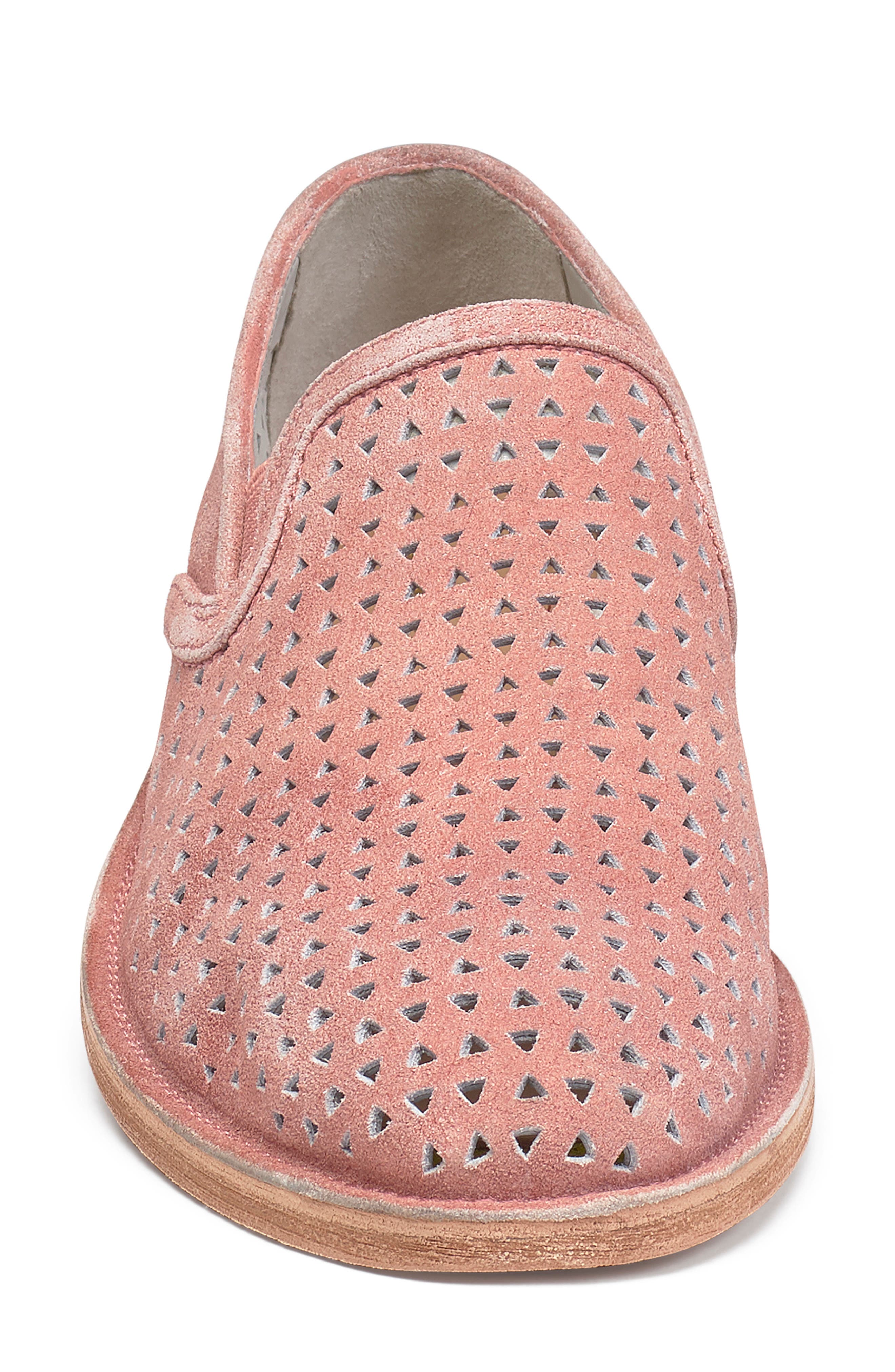 Ali Perforated Loafer, Alternate, color, CORAL SUEDE