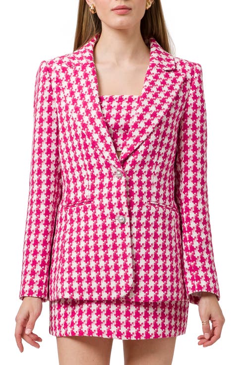 Houndstooth Tweed Blazer