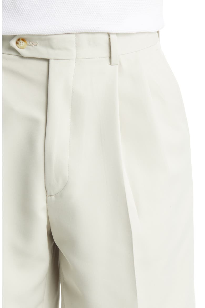 Microfiber Pleated Shorts, Alternate, color, STONE