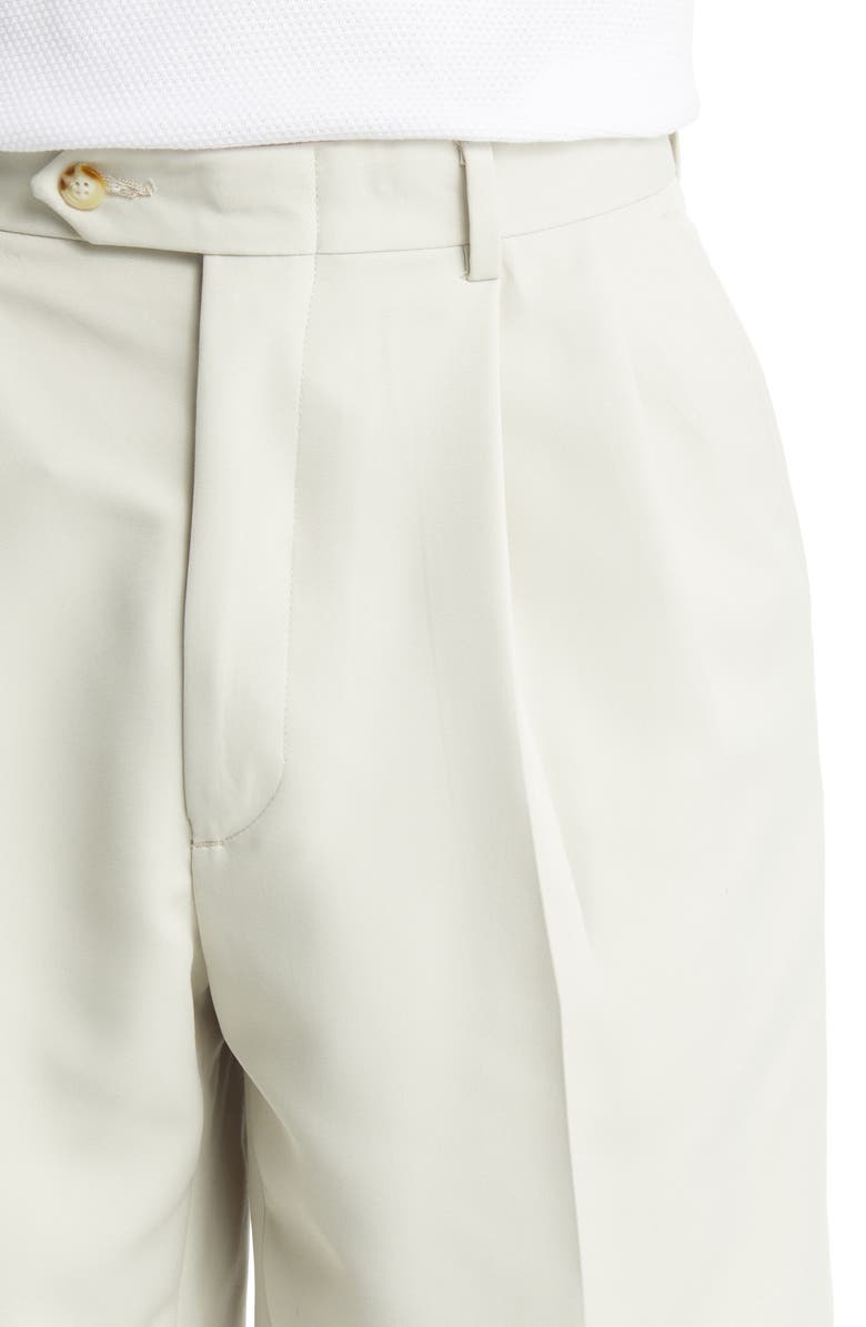 Berle Microfiber Pleated Shorts, Alternate, color, Stone