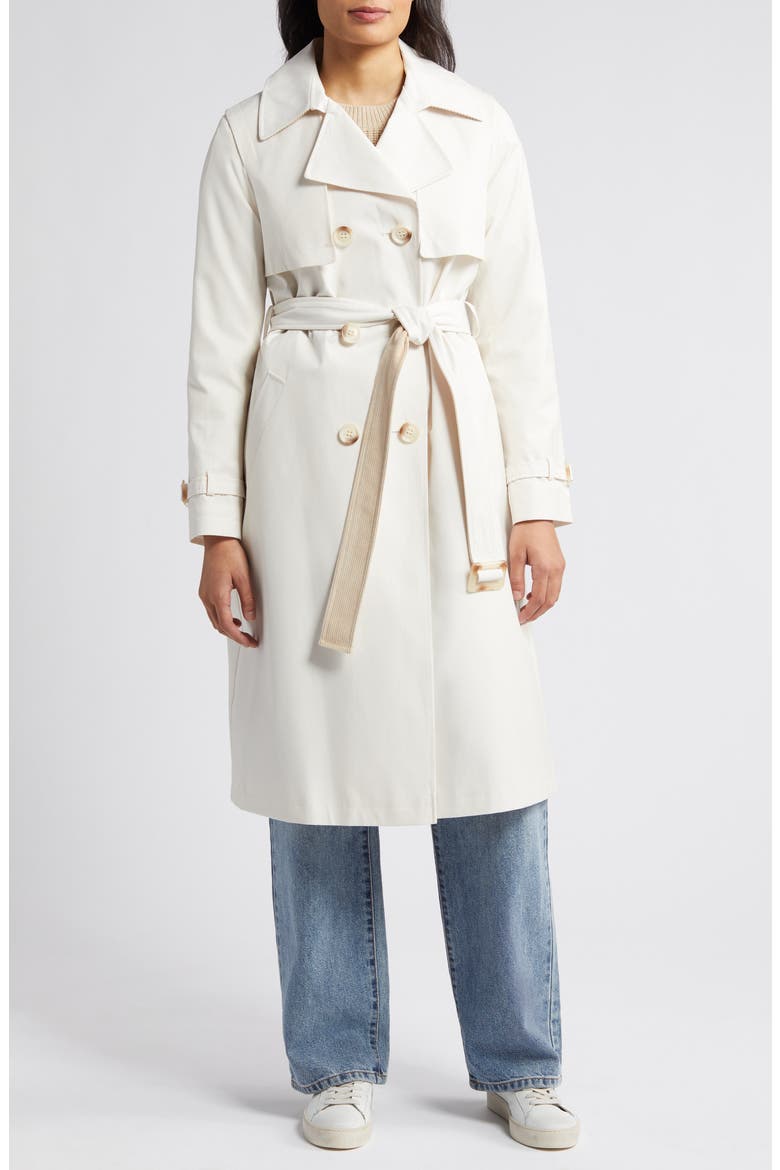 Corduroy Contrast Trench Coat, Main, color, LINEN
