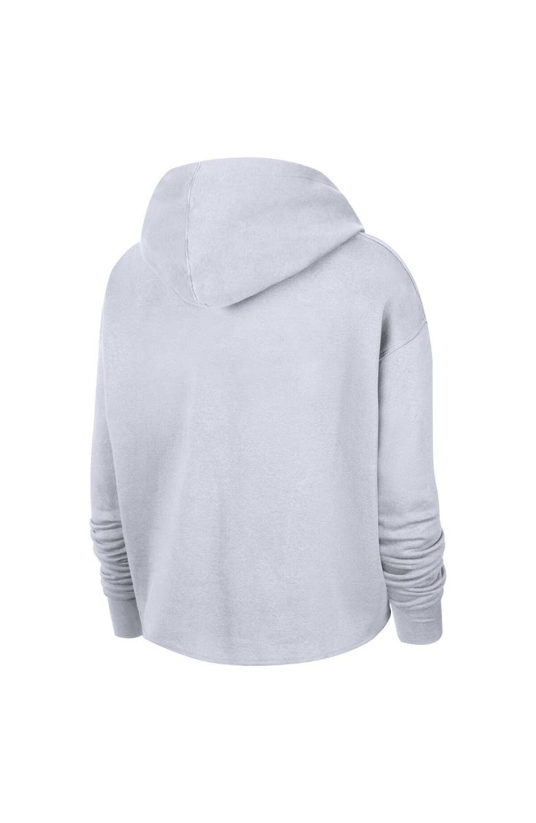 Nike Women's Nike White Brooklyn Nets 2021/22 City Edition Essential Logo Cropped Pullover Hoodie, Alternate, color, 