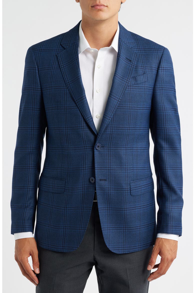 G-Line Textured Navy Check Sport Coat, Alternate, color, FANCY BLUE