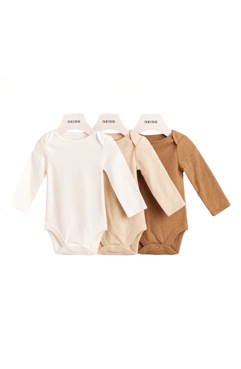 Assorted 3-Pack Pointelle Long Sleeve Bodysuits (Baby)
