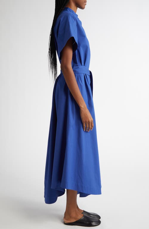 Proenza Schouler Walker Band-collar Eco Poplin Shirtdress In Blue