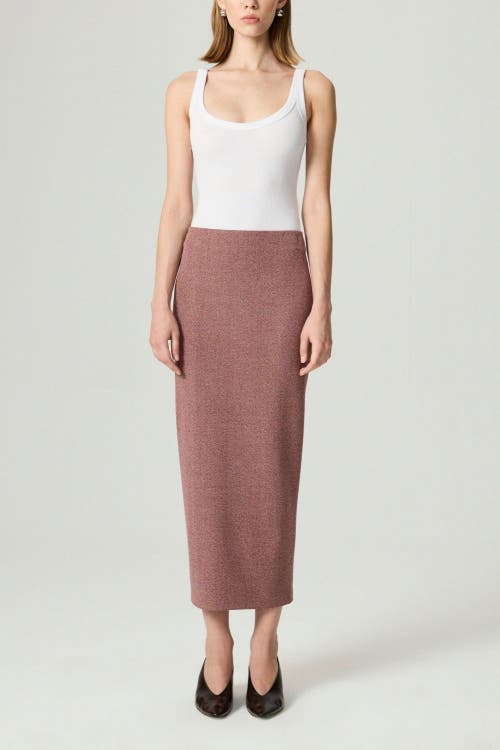 Nocturne Slit Detail Tailored Maxi Skirt In Burgundy
