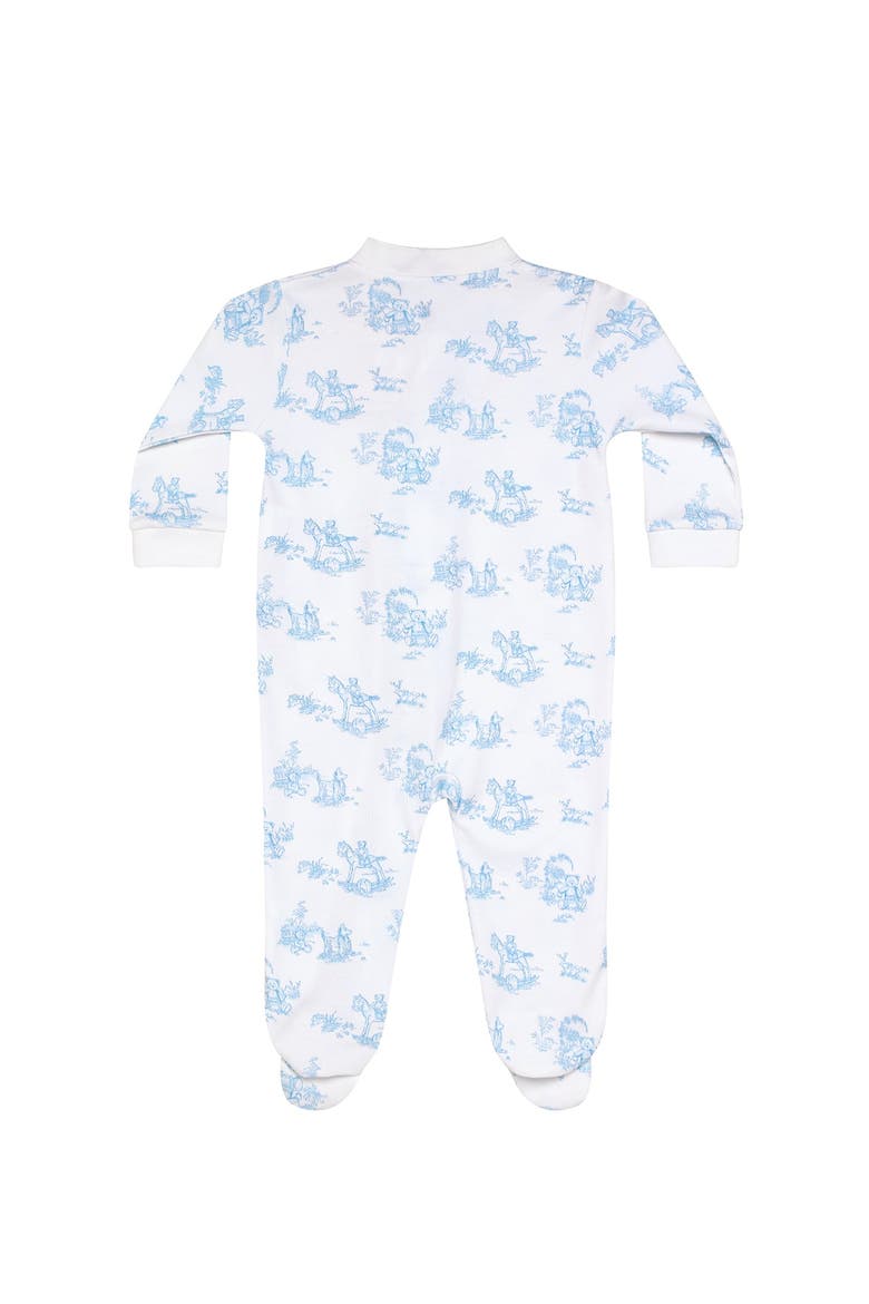 Blue Toile Zipper Footie - Baby, Alternate, color, Blue