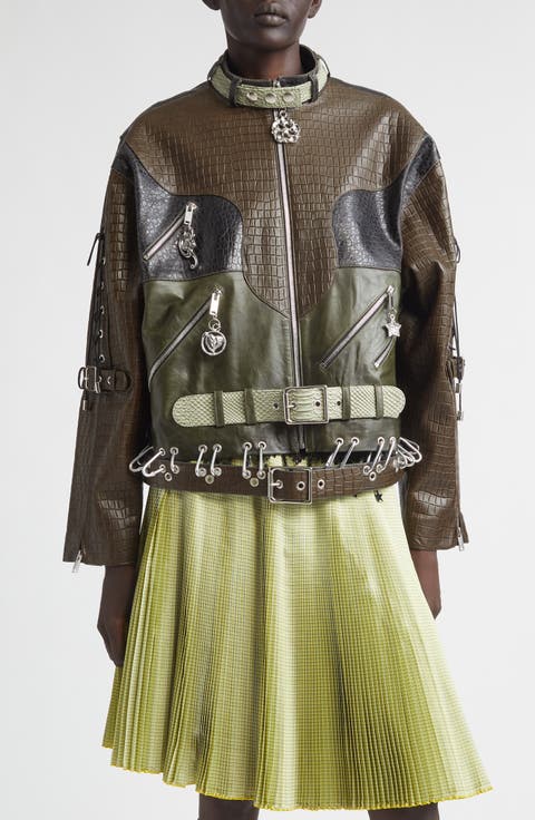 Inversion Lace-Up Leather Jacket