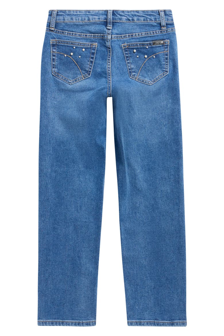 Kids' Sadie Faux Pearl Straight Leg Jeans, Alternate, color, MEDIUM WASH