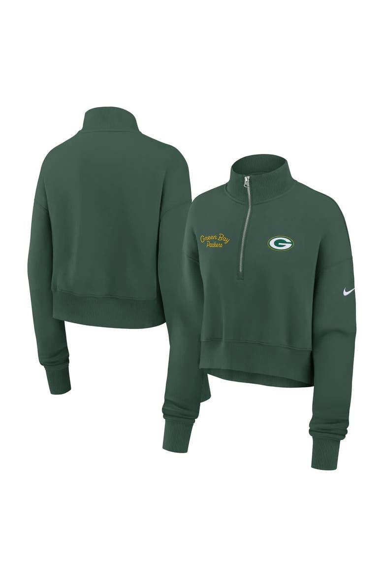 Women's Nike Green Green Bay Packers Primetime Phoenix Half-Zip Sweatshirt, Main, color, Green