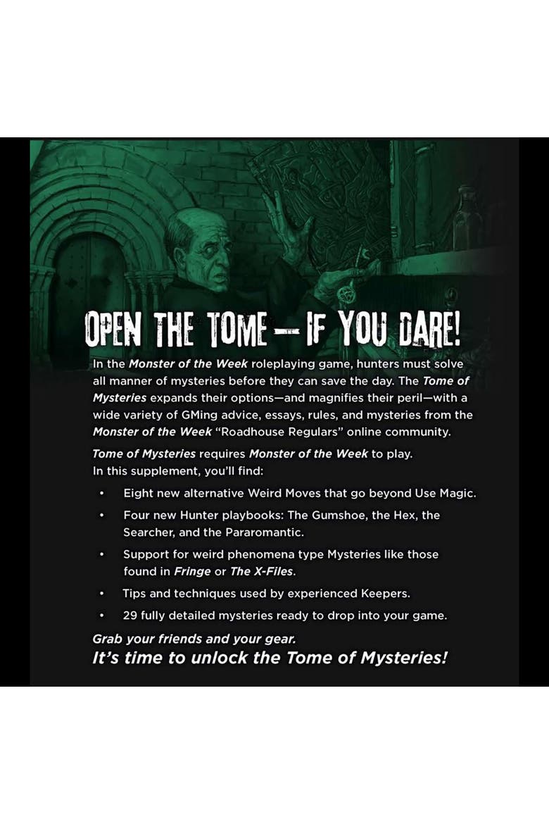 Monster Of The Week, Tome Of Mysteries Hardcover RPG Supplement Book, Alternate, color, Multicolored