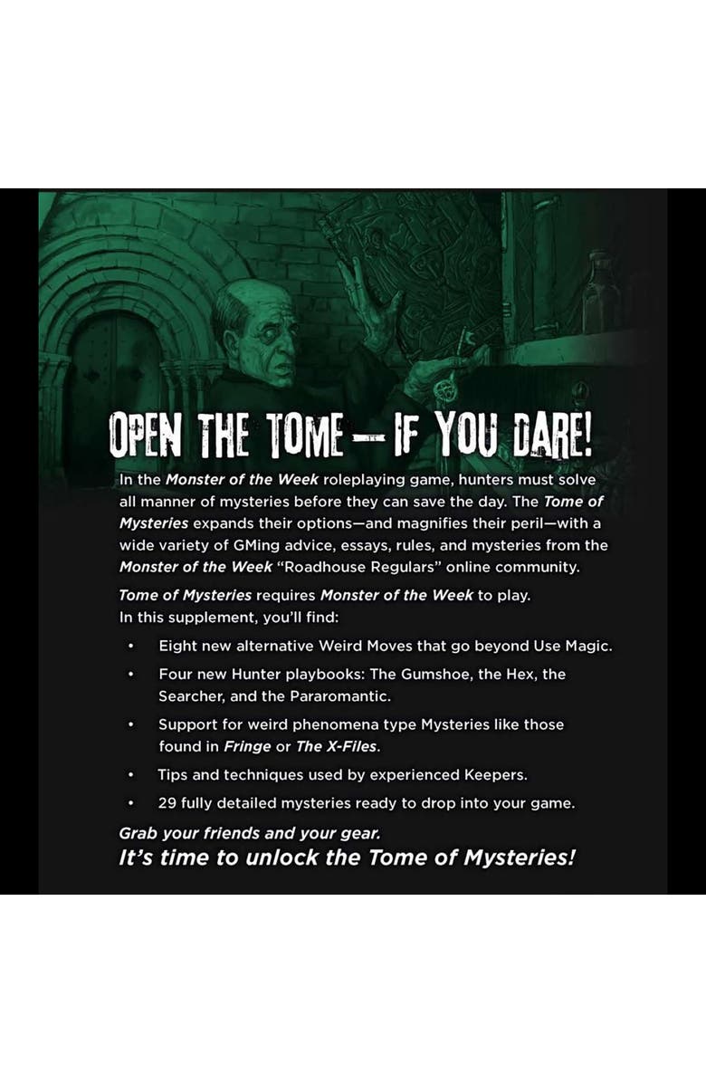 Evil Hat Monster Of The Week, Tome Of Mysteries Hardcover RPG Supplement Book, Alternate, color, Multicolored