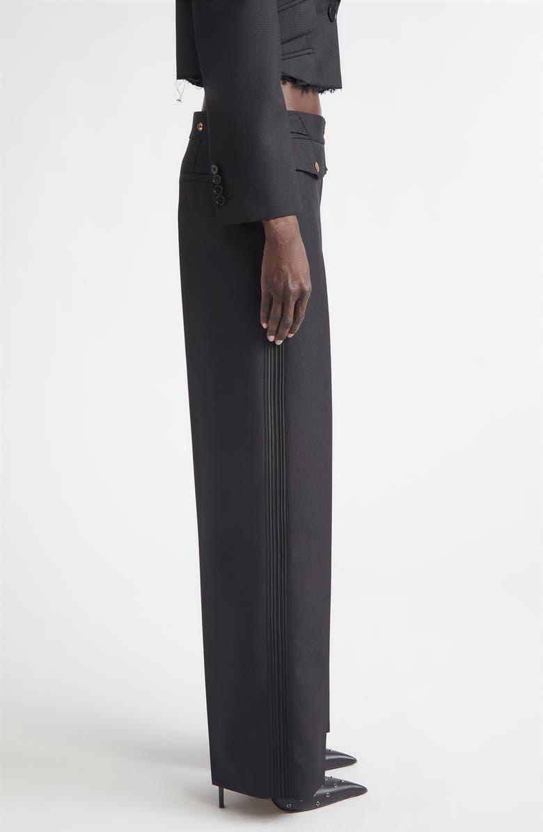 McQueen Straight Leg Wool & Mohair Trousers, Alternate, color, Black