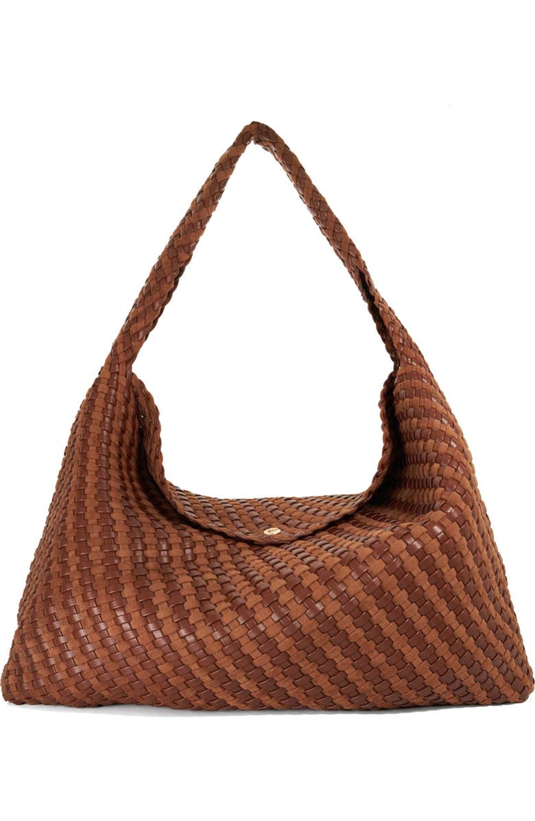 Dune London Deliberate Extra Large Woven Shoulder Bag, Main, color, Tan