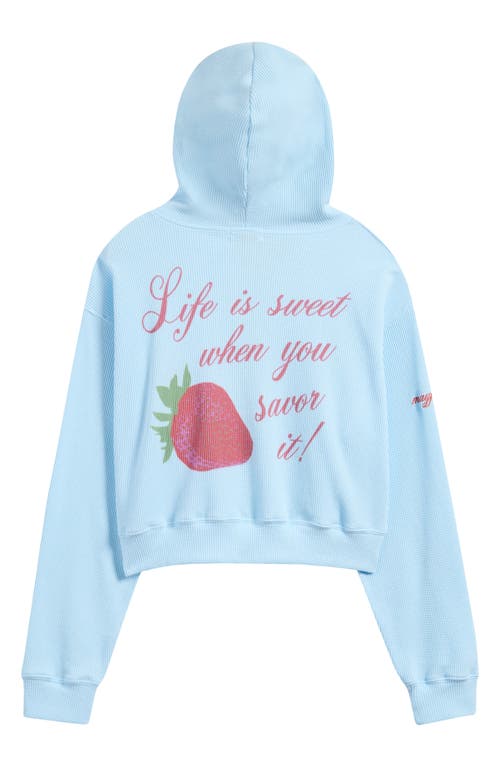 THE MAYFAIR GROUP THE MAYFAIR GROUP LIFE IS SWEET WAFFLE KNIT ZIP-UP HOODIE