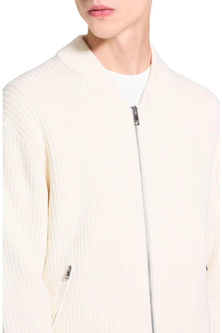 Ryke Cashton Rib Cotton & Cashmere Blend Zip-Up Cardigan, Alternate, color, IVORY
